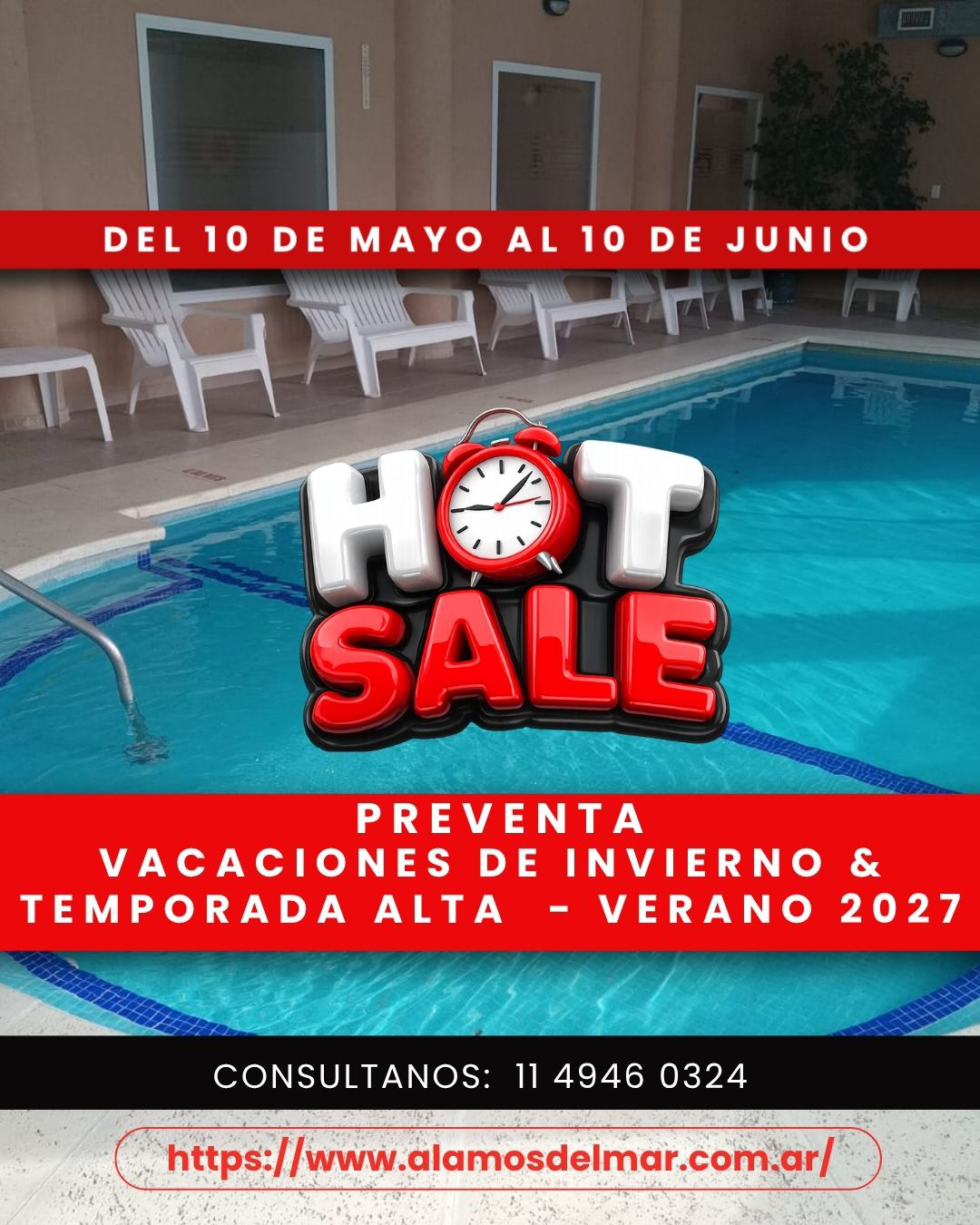 Hot Sale – Preventa Vacaciones de Invierno y Temporada Alta. Del 10 de mayo al 10 de junio. Consultanos: 11 4946 0324